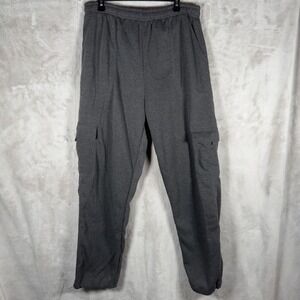 Climate Concepts Men's Gray Cargo Jogger Fleece Sweatpants Size 2XL